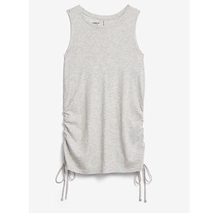 NWT Express Light Gray Side Ruched Tank Top